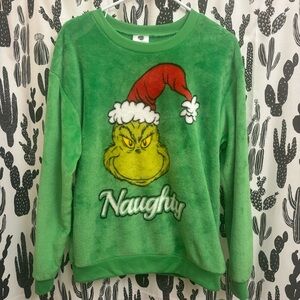 Grinch Naughty Fuzzy Sweatshirt NWT